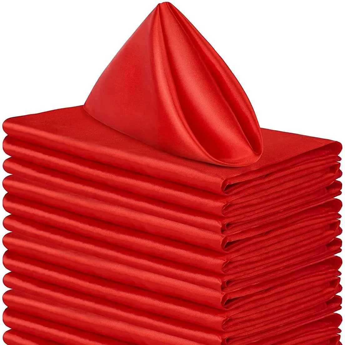 High-Density Satin Polyester Napkins - Square Silk-like Dinner Placemats for Restaurants - ZOOMNSTORE