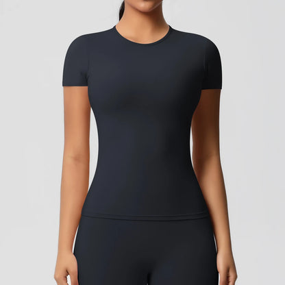 High Elastic Dry Fit Sports Top - Womens Breathable Gym T-Shirt - ZOOMNSTORE