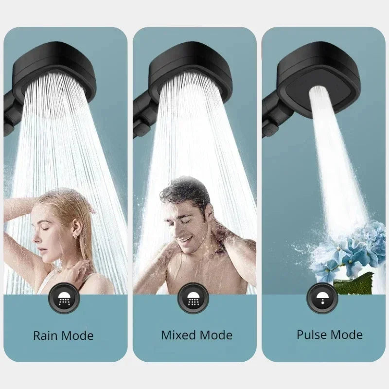High Pressure Shower Head - Adjustable 3 Mode Water Saving Massage Sprayer - ZOOMNSTORE