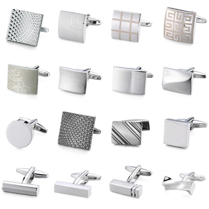 High-Quality Stainless Steel Cufflinks - Laser Engraved Design for Weddings and Business - ZOOMNSTORE