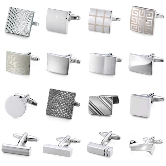 High-Quality Stainless Steel Cufflinks - Laser Engraved Design for Weddings and Business - ZOOMNSTORE