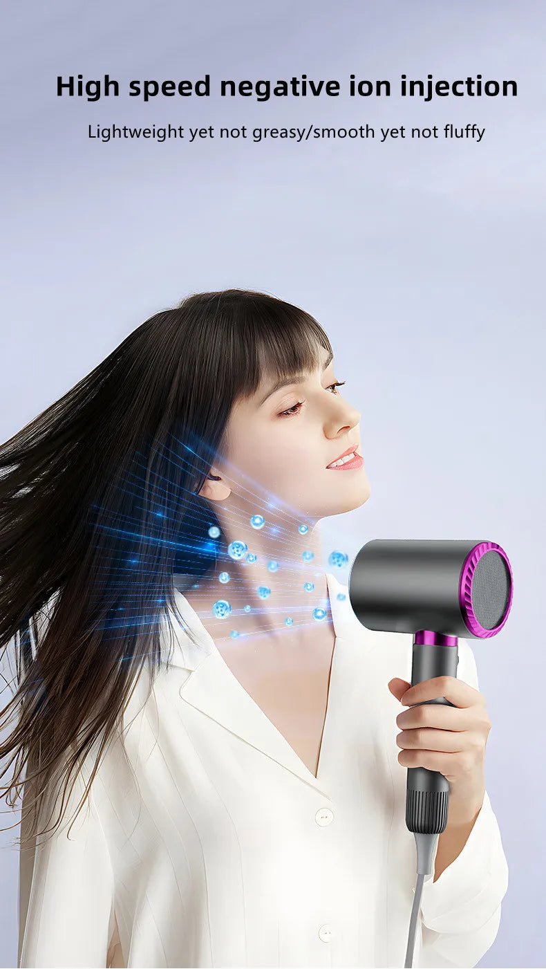 High Speed Hair Dryer – Blue Light Ion, Infrared Heating, 3-Speed Temperature, EU Plug - ZOOMNSTORE