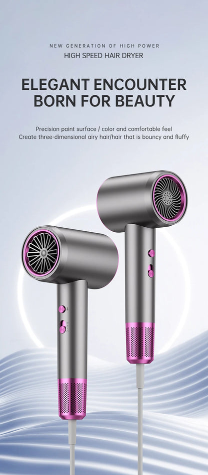 High Speed Hair Dryer – Blue Light Ion, Infrared Heating, 3-Speed Temperature, EU Plug - ZOOMNSTORE