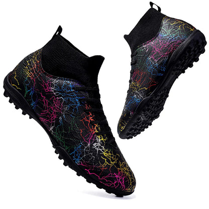 High-Top Soccer Shoes – Men's Turf Football Cleats with Breathable Polyester Upper - ZOOMNSTORE