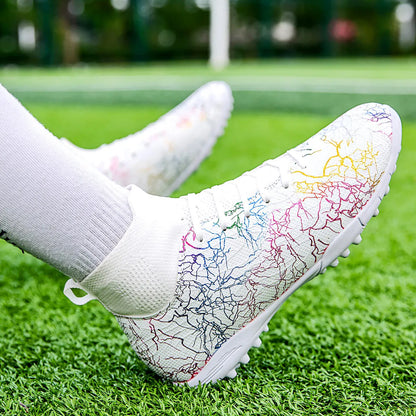 High-Top Soccer Shoes – Men's Turf Football Cleats with Breathable Polyester Upper - ZOOMNSTORE