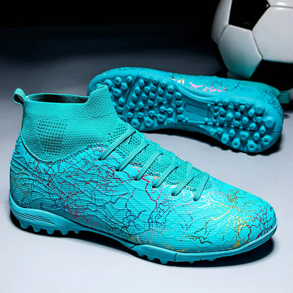 High-Top Soccer Shoes – Men's Turf Football Cleats with Breathable Polyester Upper - ZOOMNSTORE