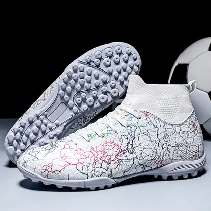 High-Top Soccer Shoes – Men's Turf Football Cleats with Breathable Polyester Upper - ZOOMNSTORE