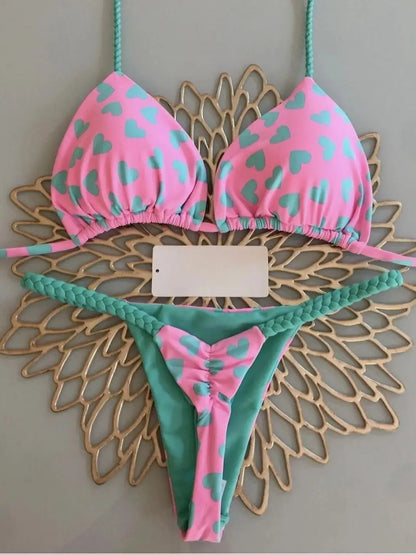 High Waist Bikini - Sexy Thong Two Piece Set Zebra Print Brazilian Swimwear Women - ZOOMNSTORE