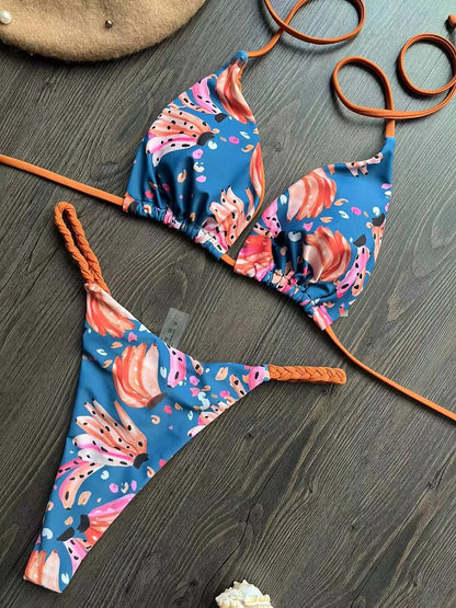 High Waist Bikini - Sexy Thong Two Piece Set Zebra Print Brazilian Swimwear Women - ZOOMNSTORE