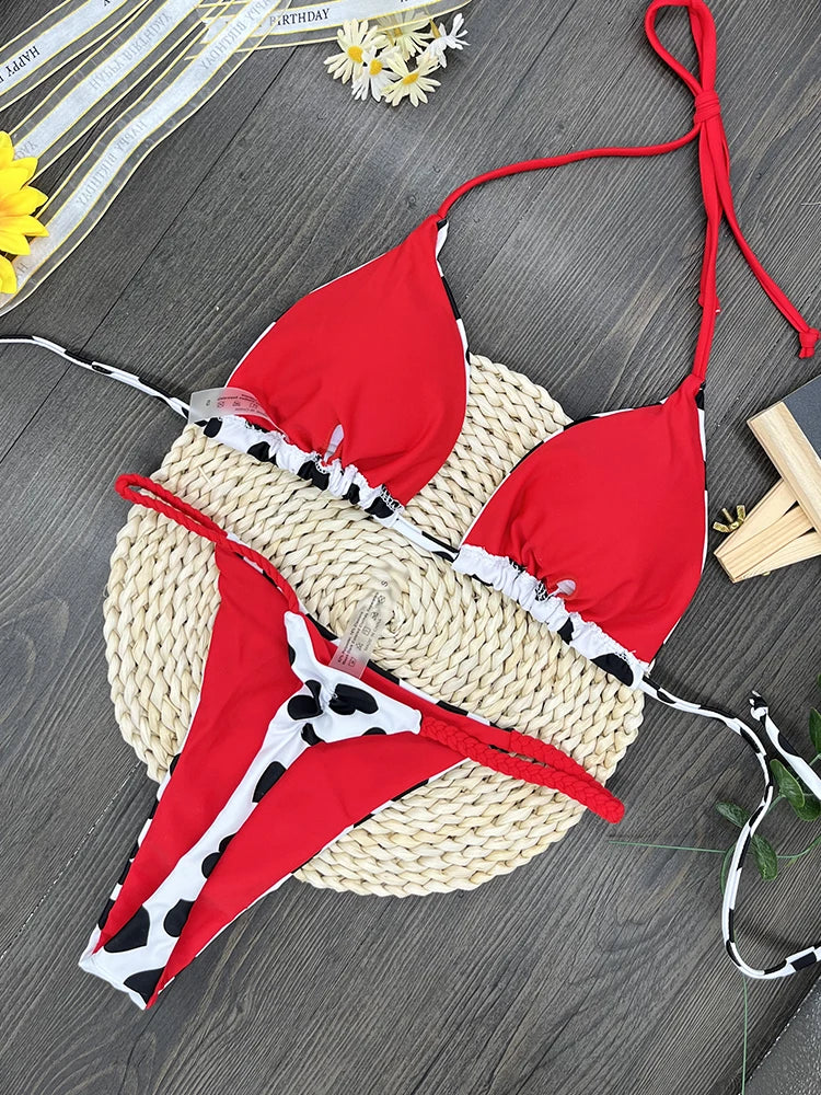 High Waist Bikini - Sexy Thong Two Piece Set Zebra Print Brazilian Swimwear Women - ZOOMNSTORE