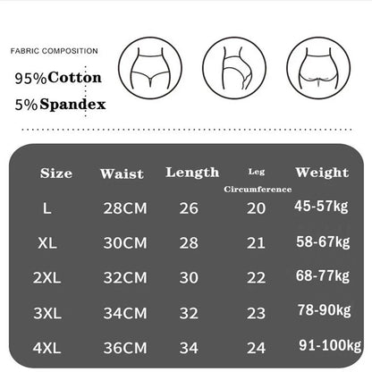 High Waist Cotton Panties - Plus Size Body Slimming Briefs With Stretchy Waistband - ZOOMNSTORE