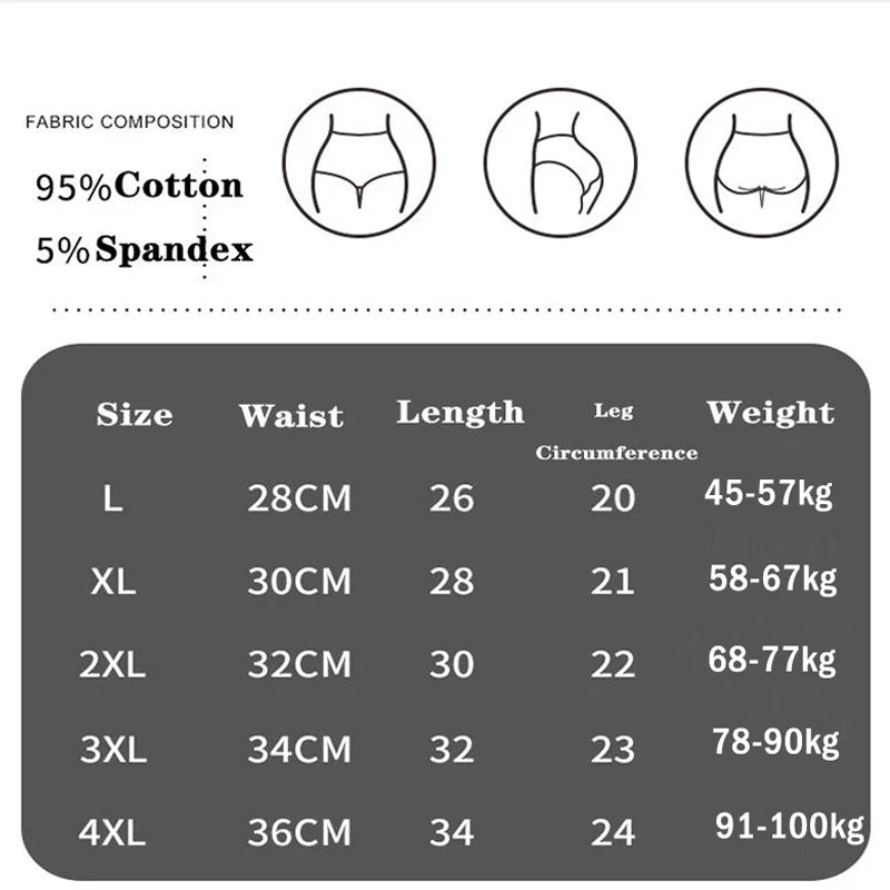 High Waist Cotton Panties - Plus Size Body Slimming Briefs With Stretchy Waistband - ZOOMNSTORE