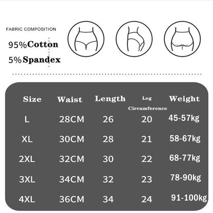 High Waist Cotton Panties - Plus Size Body Slimming Briefs With Stretchy Waistband - ZOOMNSTORE