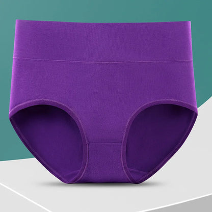 High Waist Cotton Panties - Plus Size Body Slimming Briefs With Stretchy Waistband - ZOOMNSTORE