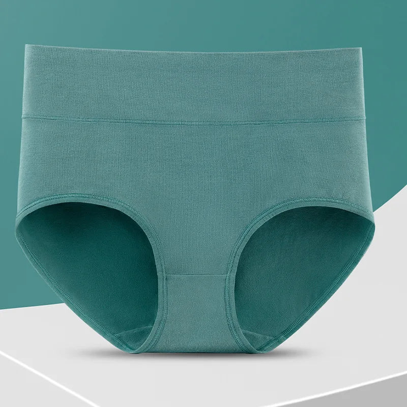 High Waist Cotton Panties - Plus Size Body Slimming Briefs With Stretchy Waistband - ZOOMNSTORE