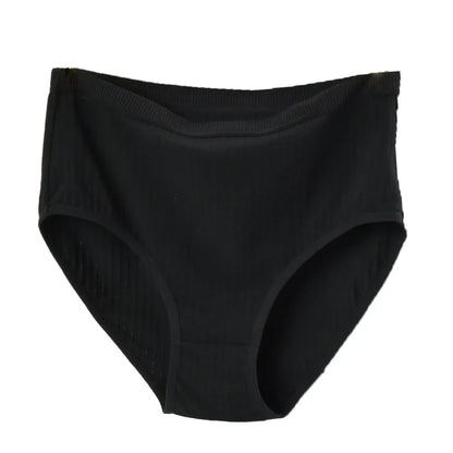 High Waist Cotton Panties – Plus Size Breathable Women's Underwear with Vertical Stripe Design - ZOOMNSTORE