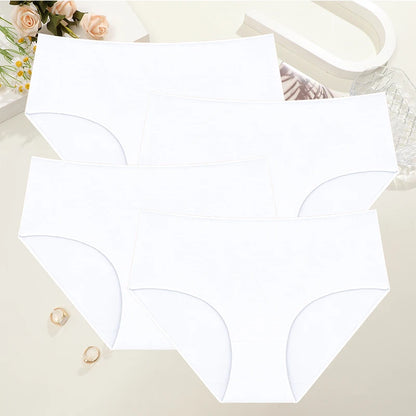 High Waist Cotton Panties - Seamless Breathable Women's Briefs Plus Size Set - ZOOMNSTORE