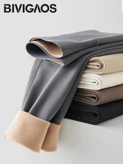 High Waist Fleece Leggings – Seamless Elastic Thermal Leggings Women Warm Winter Tights - ZOOMNSTORE
