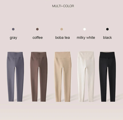 High Waist Fleece Leggings – Seamless Elastic Thermal Leggings Women Warm Winter Tights - ZOOMNSTORE