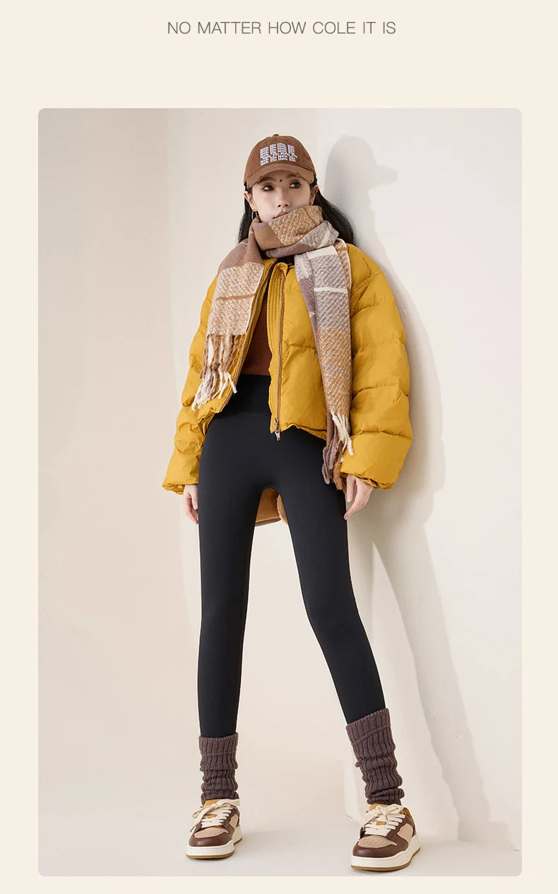 High Waist Fleece Leggings – Seamless Elastic Thermal Leggings Women Warm Winter Tights - ZOOMNSTORE