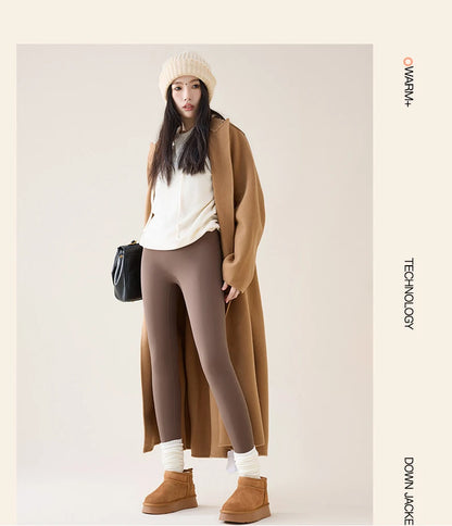 High Waist Fleece Leggings – Seamless Elastic Thermal Leggings Women Warm Winter Tights - ZOOMNSTORE