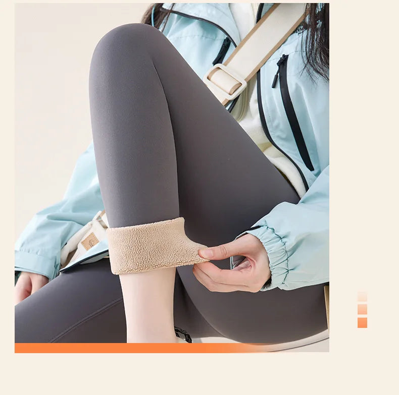 High Waist Fleece Leggings – Seamless Elastic Thermal Leggings Women Warm Winter Tights - ZOOMNSTORE