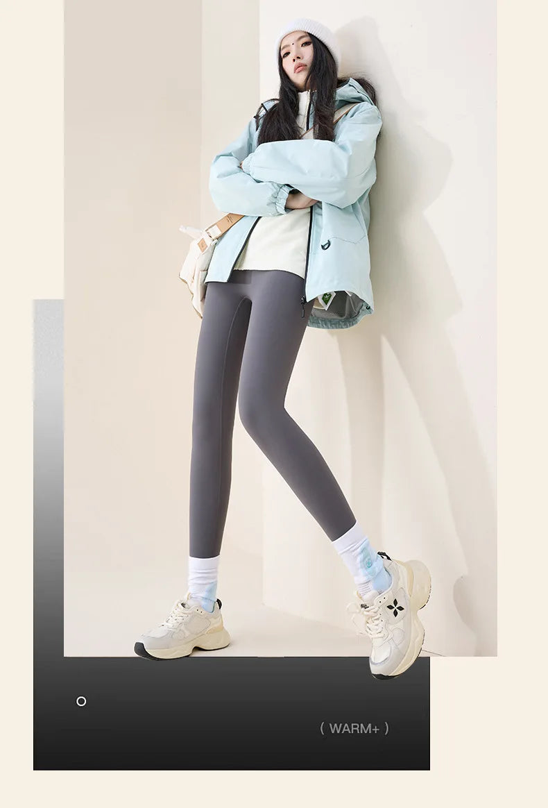 High Waist Fleece Leggings – Seamless Elastic Thermal Leggings Women Warm Winter Tights - ZOOMNSTORE