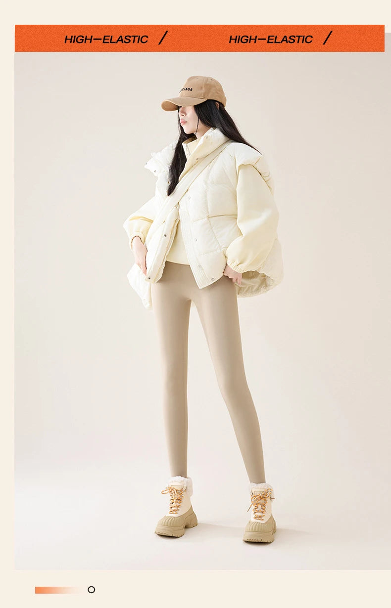 High Waist Fleece Leggings – Seamless Elastic Thermal Leggings Women Warm Winter Tights - ZOOMNSTORE