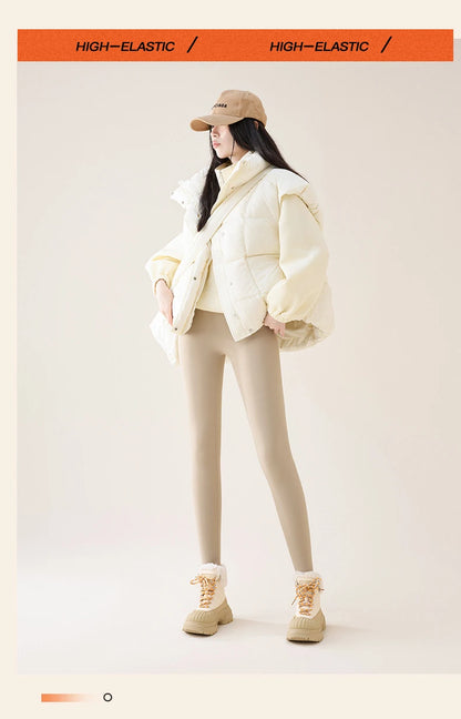 High Waist Fleece Leggings – Seamless Elastic Thermal Leggings Women Warm Winter Tights - ZOOMNSTORE