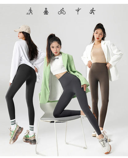 High Waist Leggings - Seamless Fleece Velvet Women's Fitness Pants, Warm & Slim - ZOOMNSTORE