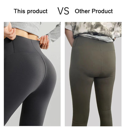 High Waist Leggings - Seamless Fleece Velvet Women's Fitness Pants, Warm & Slim - ZOOMNSTORE