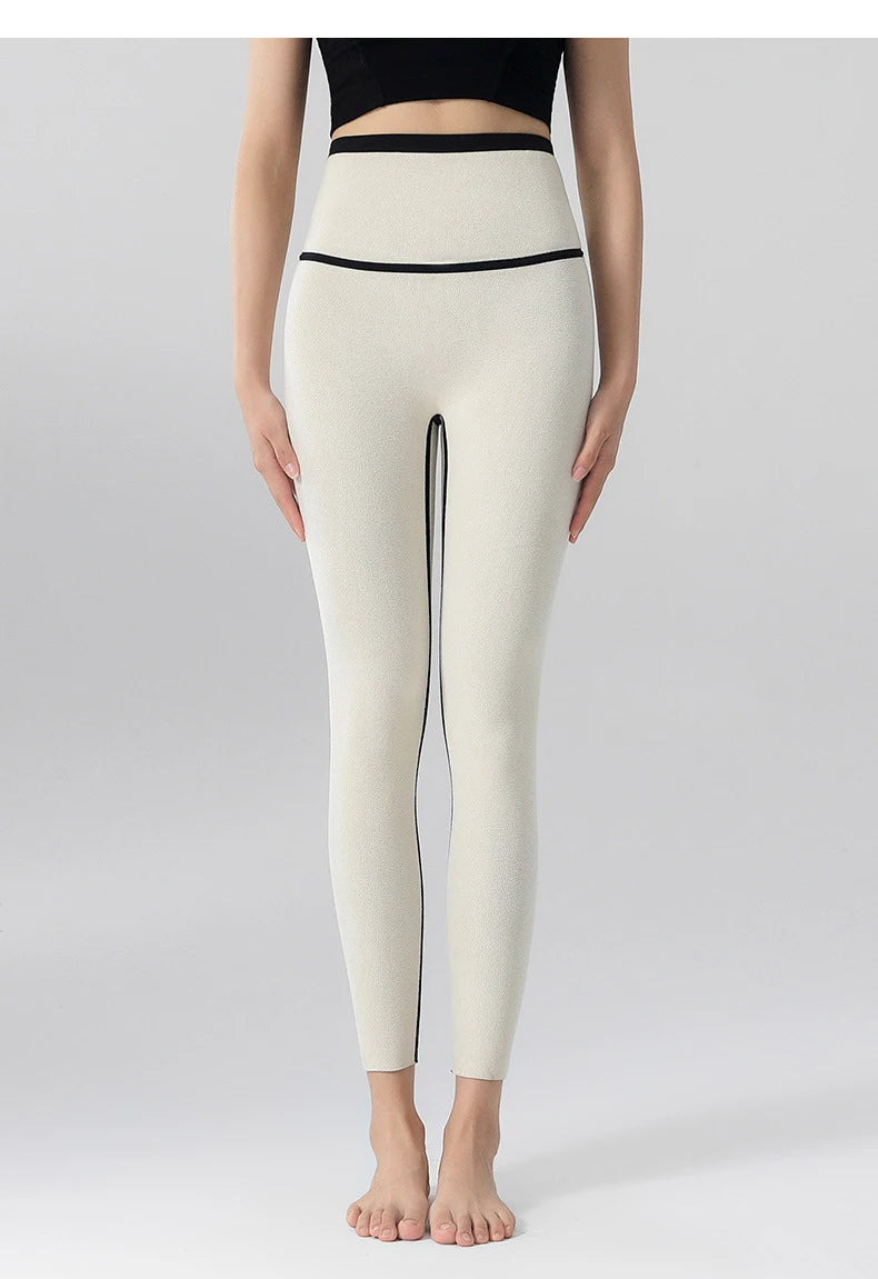 High Waist Leggings - Seamless Fleece Velvet Women's Fitness Pants, Warm & Slim - ZOOMNSTORE