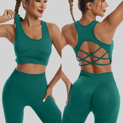 High Waist Leggings Set - Womens Yoga Tracksuit with Sports Bra - ZOOMNSTORE
