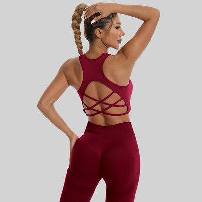 High Waist Leggings Set - Womens Yoga Tracksuit with Sports Bra - ZOOMNSTORE