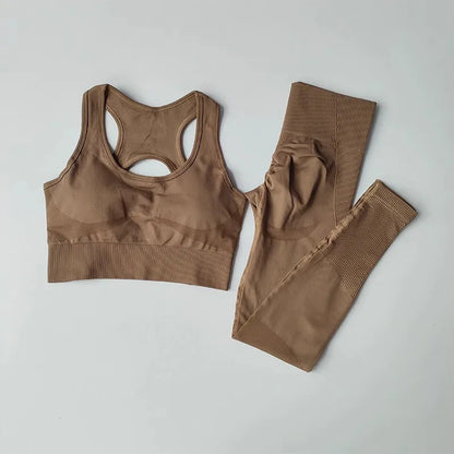 High Waist Leggings Set - Womens Yoga Tracksuit with Sports Bra - ZOOMNSTORE