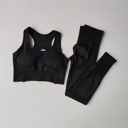 High Waist Leggings Set - Womens Yoga Tracksuit with Sports Bra - ZOOMNSTORE