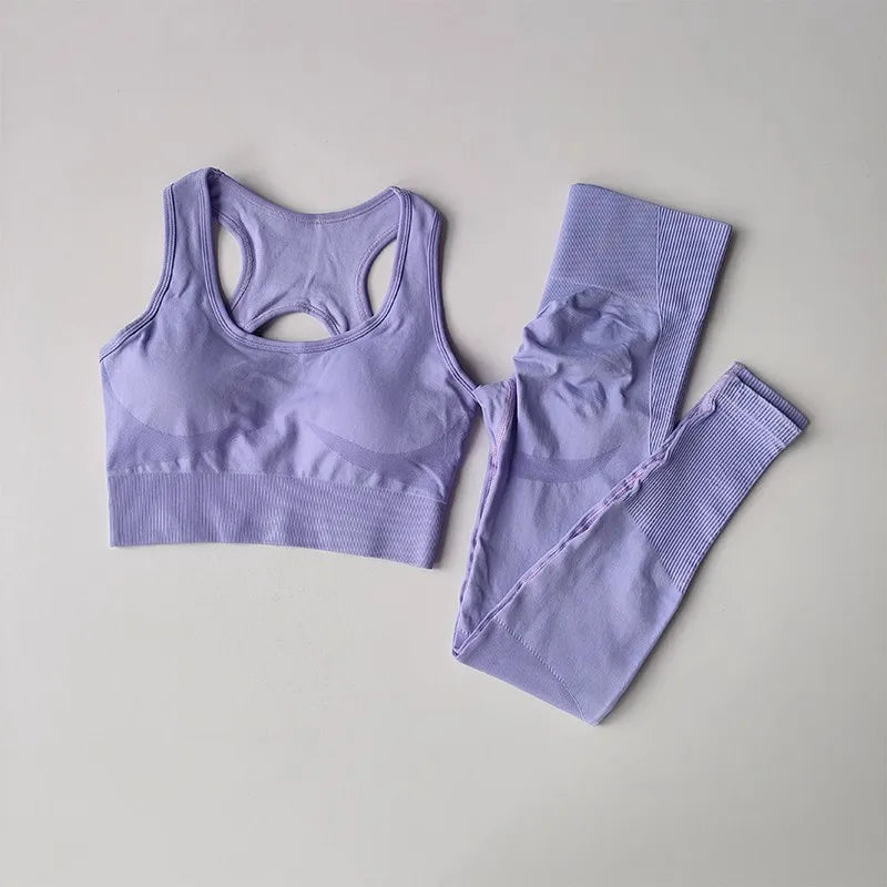 High Waist Leggings Set - Womens Yoga Tracksuit with Sports Bra - ZOOMNSTORE