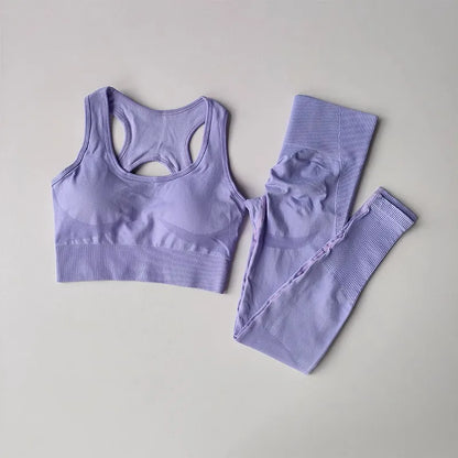 High Waist Leggings Set - Womens Yoga Tracksuit with Sports Bra - ZOOMNSTORE