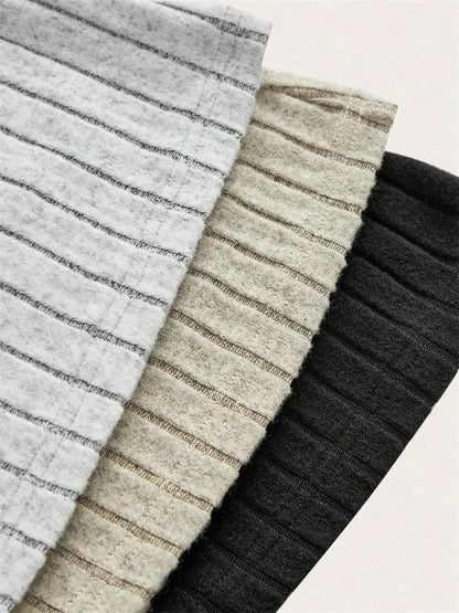 High Waist Leggings - Women's Ribbed Flared Slim Fit Casual Fitness Pants - ZOOMNSTORE