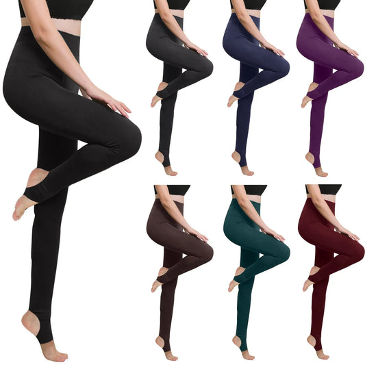 High Waist Leggings – Women's Seamless Fleece Winter Warm Knee-Length Pants - ZOOMNSTORE