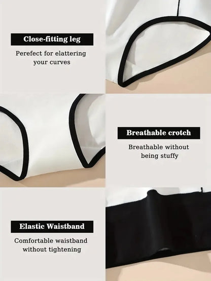 High Waist Panties - 4 Pack Cotton Women's Breathable Plus Size Briefs - ZOOMNSTORE