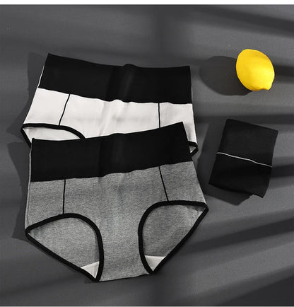 High Waist Panties - 4 Pack Cotton Women's Breathable Plus Size Briefs - ZOOMNSTORE