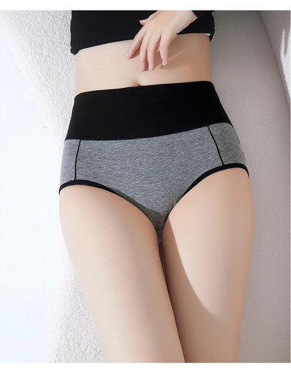 High Waist Panties - 4 Pack Cotton Women's Breathable Plus Size Briefs - ZOOMNSTORE