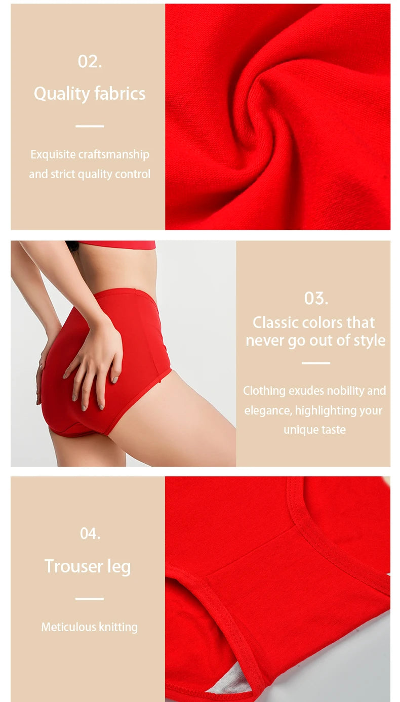 High Waist Panties - Breathable Cotton Briefs | Plus Size Seamless Underwear XL-6XL - ZOOMNSTORE