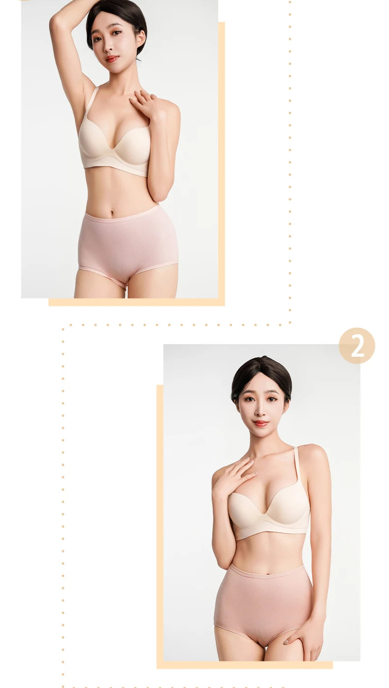 High Waist Panties - Breathable Cotton Briefs | Plus Size Seamless Underwear XL-6XL - ZOOMNSTORE