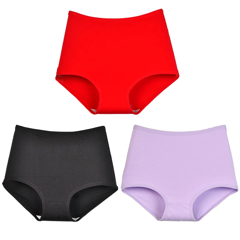 High Waist Panties - Breathable Cotton Briefs | Plus Size Seamless Underwear XL-6XL - ZOOMNSTORE