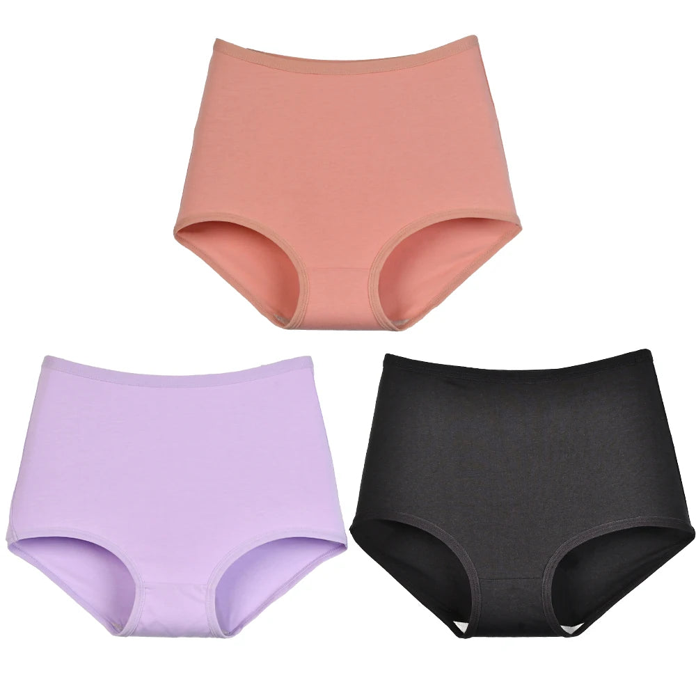 High Waist Panties - Breathable Cotton Briefs | Plus Size Seamless Underwear XL-6XL - ZOOMNSTORE