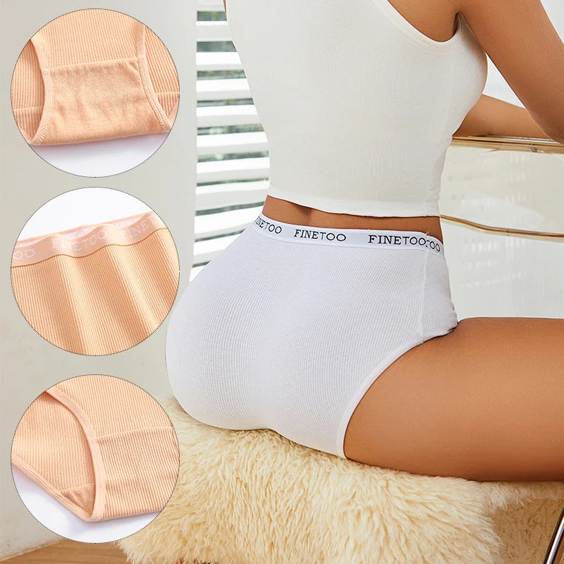 High Waist Panties - Cotton Briefs Set | Plus Size Breathable Lingerie for Women - ZOOMNSTORE