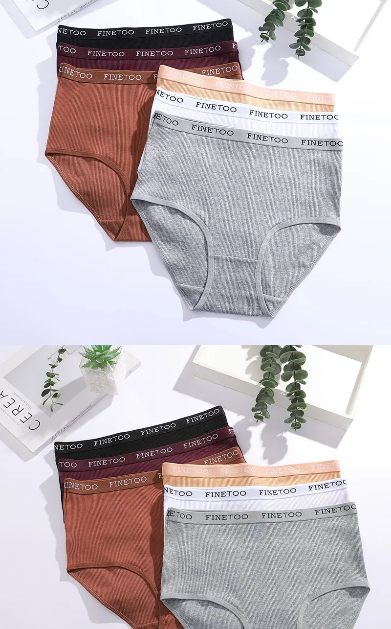 High Waist Panties - Cotton Briefs Set | Plus Size Breathable Lingerie for Women - ZOOMNSTORE