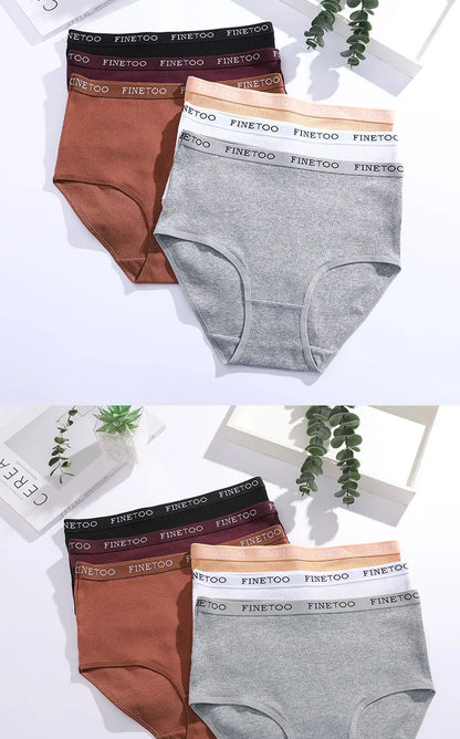 High Waist Panties - Cotton Briefs Set | Plus Size Breathable Lingerie for Women - ZOOMNSTORE